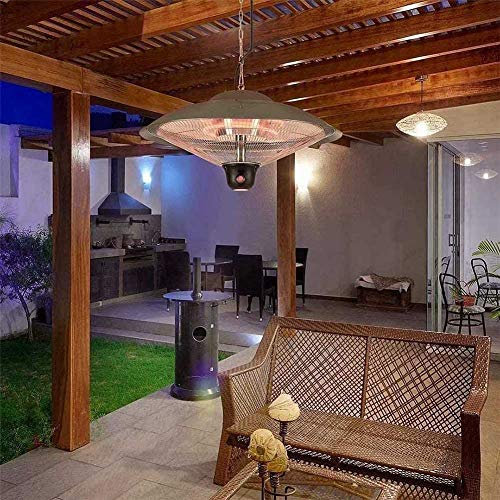 Chauffage Radiant Suspendu Chauffage Infrarouge à Quartz 1500 W pour Utilisation Extérieure Ou Intérieure, 3 Niveaux de Chauffage
