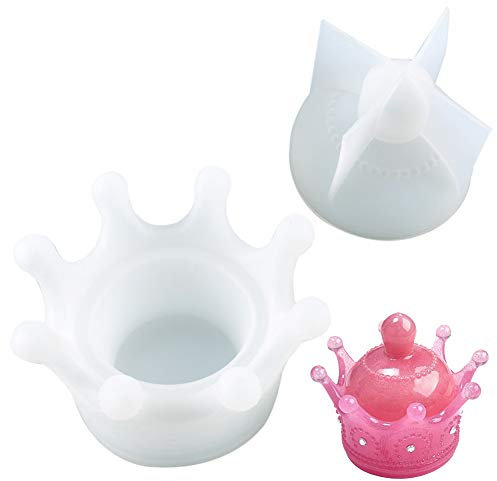 Silikonformen, NALCY Resin Gießformen, 3D-Silikonform Silikon-Harz-Formen Gießform Silikon-Kronen-Schmuckschatullen für DIY-Schmuckschatulle, Süßigkeitenschachtel, Tischdekoration
