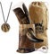 Viking Culture 400 ml Corne à boire Viking avec ouvre-bière, support, pendentif viking et sac en toile de jute vintage, finition naturelle avec authentique style nordique médiéval