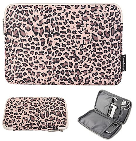 2 in 1 Notebook Laptop Carrying Sleeve Cover Breifcase for Microsoft Surface Pro X 13 / Pro 7 6 12.3 / Surface Book 3 HP Elite x2 G4 13 / Macrobook Pro Air 13 ChromeBook 13.3 (13 inch, Leopard)