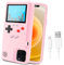 LucBuy Game Console Case for iPhone, Retro Protective Cover Self-Powered Case with 36 Small Game,Full Color Display,Shockproof Video Game Case for iPhone 13 Mini - Pink