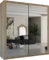 MN Furniture Modern Double Sliding Door Wardrobe 2 Mirrored Hanging Rails & Shelves Storage Cabinet for Bedroom (120cm, Houston Oak)