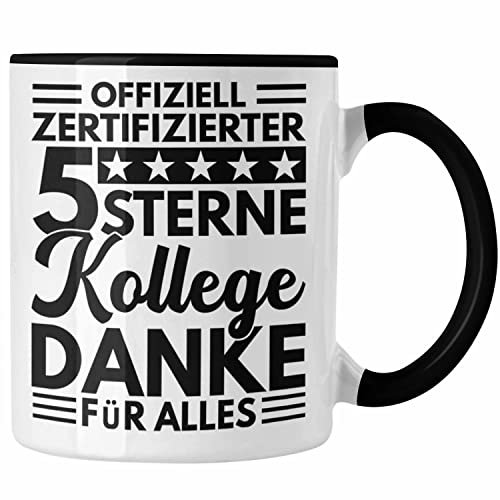 Trendation - Bester Kollege Der Welt Tasse Geschenk Abschied Neuer Job Kollege Geschenkidee Abschiedsgeschenk (Schwarz)
