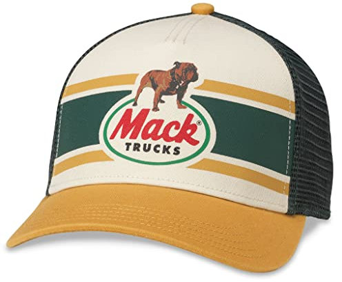 AMERICAN NEEDLE Mack Trucks Unisex Baseballmütze verstellbar Snapback, Sinclair (Elfenbein/Grün/Gelb), Einheitsgröße