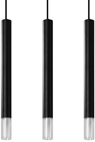 Sollux Pendelleuchte – Pendelleuchte Esstisch – Hängeleuchten & Pendelleuchten – Deckenlampe Hängend – Glühbirne Nicht im Lieferumfang Enthalten – WEZYR 3 Schwarz - G9-Fassung