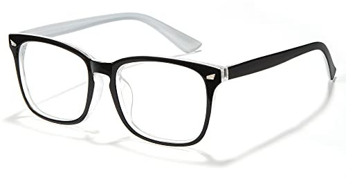 Cyxus Blaulichtfilter Brille Herren Damen Computer Laptop Gaming Brille UV Schutzbrille(8082 Außen Schwarz Innen Klar