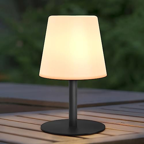 MALUX Led Tischlampe Akku Tischlampe Kabellos Warmweiß Kaltes Weiß 3000K 7500K Dimmbar Tischlampe Akku Wasserdicht IP44 Ideales Dekor für Ihr Haus und Garten Hotel Esstisch