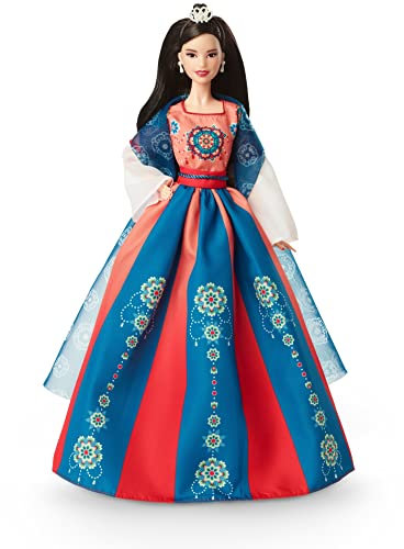 Barbie Nouvel an Chinois Poupée Mannequin, Signature, Emballage prêt à Exposer, Hanfu avec imprimé Chinois, à Collectionner, Jouet Enfant, Dès 3 Ans, HJX35