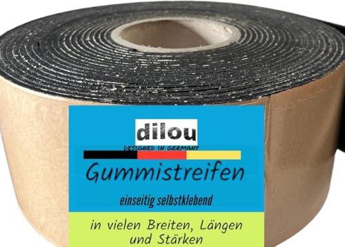 Gummistreifen mit einseitiger Klebeschicht 6cm breit 3mm dick 1-10m lang Vollgummi Hartgummi Bodenbelag (6cm(60mm) x3mm, 1m)