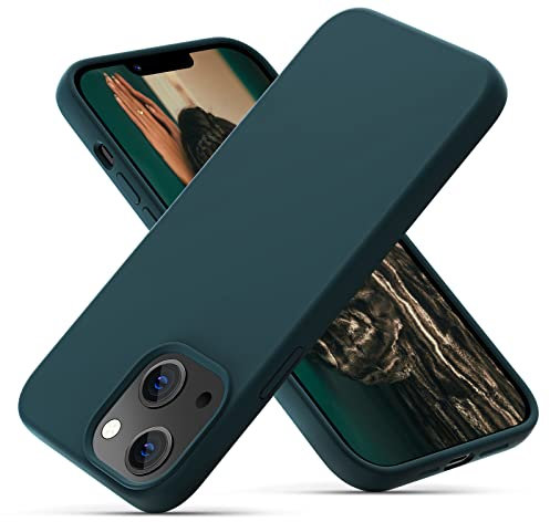 OitiYaa Silicone Case Compatible with iPhone 14 Case 6.1 Inch, Soft Ultra Slim Protective Shockproof Liquid Silicone Phone Case with Anti-Scratch Microfiber Lining, Teal