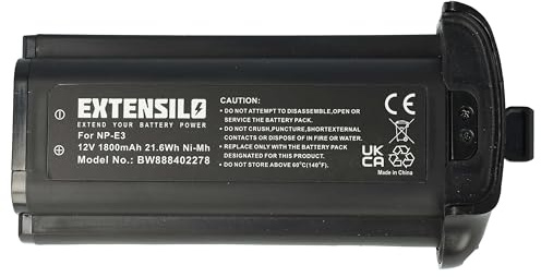 EXTENSILO Akku Ersatz für Canon 7084A002 | 7084A001, NP-E3 für Kamera (1800 mAh, 12 V, NiMH)