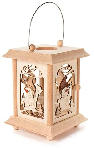Tischlaterne Laterne Holzlaterne - Original Erzgebirge * viele Verschiedene Motive wählbar * (Schneemann)