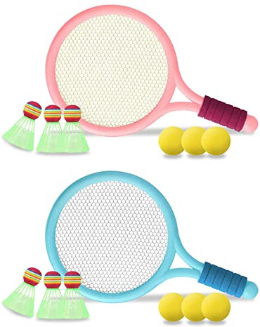 Juego de Raquetas de Tenis y Bádminton para Niños - Set Ligero, Raqueta de Juguete, Juegos Deportivos Educativos