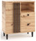 MargaretHadas24 Sideboard Kommode Laura IV Eiche Holz in Natur Schwarz Wohnzimmerschrank (Eiche Artisan und schwarz)