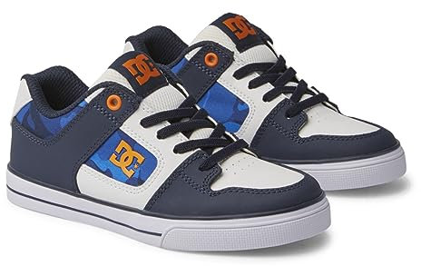 DC Shoes Jungen Pure Elastic Sneaker, Shady Blue Orange, 35 EU