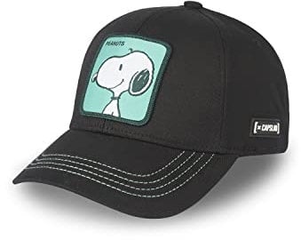 Cap Herren Peanuts, Tracker Kappe Herren, Nu, Hypoallergen, Schwarz/Blau/Weiß, Einheitsgröße