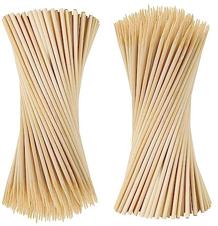 300PCS Bamboo Skewers 10 inch, Φ=4mm Wooden Skewers for Kabobs, Kabob Sticks, Fruit, BBQ, Grilling,Chocolate Fountain, Yakitori Chicken………