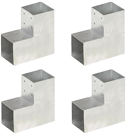vidaXL Pfostenverbinder 4 Stk. L-Form Verzinktes Metall 101 x 101 mm