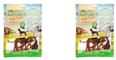 Dehner Best Nature Hundesnack, Leckerli 100% natürlich, für ausgewachsene/Sensible Hunde, Sehnen von REH und Hirsch, 100 g
