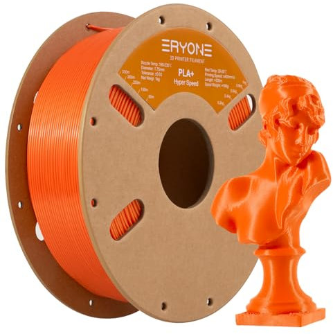 ERYONE High Speed Filament PLA+ 1.75mm +/- 0.03mm, High Speed Filament PLA+,Rapid PLA Plus Filament, 3D printing filament, <400mm/s Hyper Speed PLA+ filament, 1kg (2.2LBS) / Spool, Orange