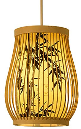 SUCADA Classic Bamboo Pendant Lights Chinese Style Lanterns Hanging Lamp Vintage Antique Shade Ceiling Chandelier Classic Style Handwoven Suspension Light for Dining Room Teahouse Living Room Bar