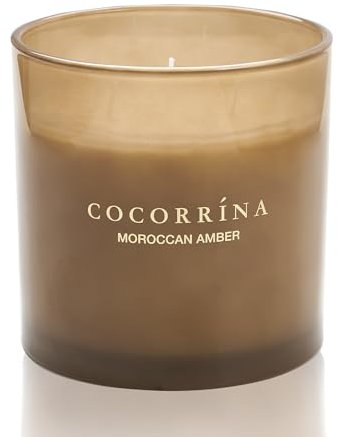 Cocorrína Candle Duftkerze im Glas - Marokkanischer Bernstein, Brenndauer bis zu 110 Stunden mit 3 Dochten, Natürliche Soja-Kerze, Weihnachten Geschenk Kerze, 1300g