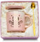 50 Cumpleaños Regalo 50 Años Mujer Taza, Originales Regalos 50 Cumpleaños Mujer Taza de Cerámica Jaspeada Rosa, Cumpleaños 50 Años Mujer, Viene con Tapa, Cuchara, Felicitación y Caja de Regalo