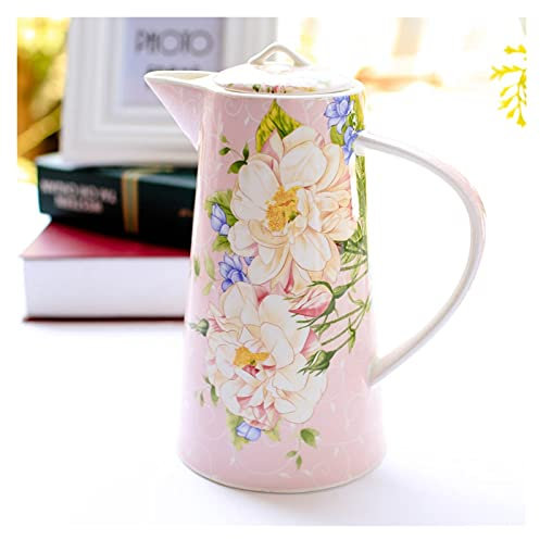 Cruche Pichet créatif avec poignée et couvercle domestique céramique pichet simple théière simple for thé parfumé, jus, lait, boissons chaudes et froides Cruche a Eau (Color : D)