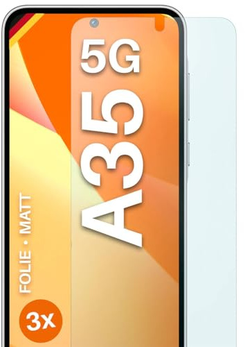 moex FlexProtect matte Schutzfolie für Samsung Galaxy A35 5G Displayschutz Folie matt gegen Reflexionen, Anti Reflex Handyfolie mit Sonnenschutz, Kompatibel mit jeder Handyhülle, 3 Stück
