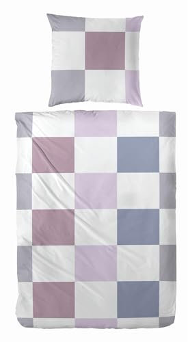Hahn Biber Bettwäsche Kokkola lila 1 Bettbezug 135 x 200 cm + 1 Kissenbezug 80 x 80 cm