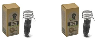 Ökolution Premium Zahnseide, BPA-frei und vegan, 30 Meter Länge, mit Aktivkohle, reinigt die Zahnzwischenräume, im wieder-verwendbaren Glasbehälter mit Deckel (Packung mit 2)