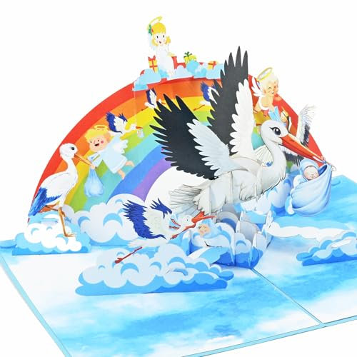 Favour Pop Up® - NEU - 3D Glückwunschkarte zur Geburt eines Jungen. Beim Öffnen ist ein großartiger Überraschungseffekt garantiert. XP964