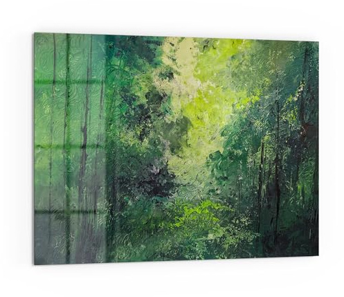 DEQORI Küchenrückwand Glas | Motiv Grüner Zauber | 80x60 cm cm | Bad- oder Herd-Rückwand | Herdblende Spritzschutz für Küche & Badezimmer | moderne Deko für Fliesenspiegel