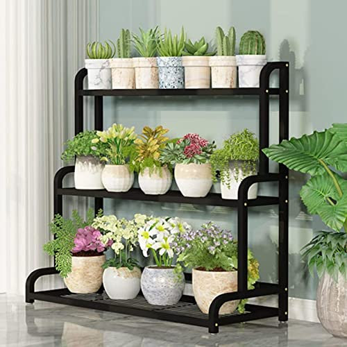 YBVBCXCB Indoor Plant Stand 3 Tier Step Style Metal Plant Stand, Multiple Flower Pot Holder Shelves Display Ladder Planter Shelving, Indoor Outdoor Storage Organizer Rack