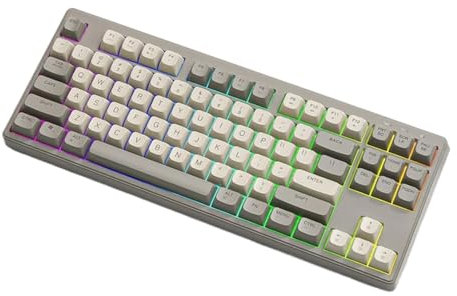 TRyYCB M87 Wireless Keyboard With 87 Dual Mode Bluetooth And RGB Rainbow PBT Keycaps Design(Cheese)