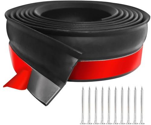 Garagentor Dichtung 6m Mehrzweck-Garage Tür unten Gummidichtungsstreifen, Wasserdicht Windschutz Garage Tür Schwelle Dichtung mit Nägeln, Stark Klebend