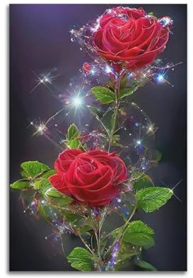 ZXJYMX Farbenfrohe, kreative abstrakte schöne Blumen, rote Rose, Poster, dekorative Malerei, Leinwand, Wandposter und Kunstdruck, moderne Familienschlafzimmer-Dekoration, Poster, 20 x 30 cm