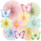 SUNBEAUTY 12 Stück Papier Fächer Dekoration Hanging Girlande Schmetterling Blumen Papierfächer Gartenparty deko Set für Hochzeit Geburtstag Tea Party Tischdeko Classroom Baby Shower Fasching Deko