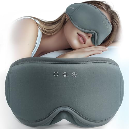 MUSICOZY Sleep Mask Headphones | 100% Blackout 3D Organic Bamboo Cotton Eye Mask for Travel & Restful Sleep,Shift Work | Bluetooth 5.4 Sleep Headphone Cool Gadgets Gift for Men & Women!