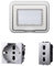 Kit Placca Scatola 503 Premontato IP55, 3 Moduli Presa Schuko + Presa Bipasso 10/16A, Compatibile Con Bticino Living, Colore Grigio, Placca Stagna Idrobox Incasso Da Esterno