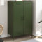 Myheimly Highboard, Sideboard mit 6 Fächern, Kommode Anrichte für Wohnzimmer Schlafzimmer, Schrank Beistellschrank, Industrie-Stil, Stahl Grün