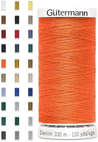 Nähmit - Gütermann DENIM 100-Meter Jeansgarn hochwertig und reißfestes Nähmaschinengarn + GRATIS FARBKARTE (A17-1770)