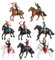TEMOOUES Western Cow Boy Horse Figuren Indian Ridings Puppen Set 8er Pack für Kinderspielzeiten und Bürodekoration