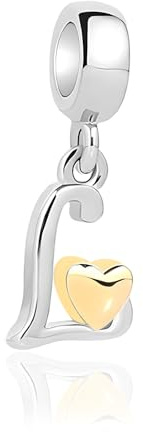 Jokmeo 925 Sterlingsilber Damen Buchstaben-A-Z-Anhängerperlen, kompatibel mit Pandora sowie europäischen Armbändern und Halsketten, passend für Frauen und Mädchen.ZM1