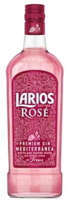 Larios Rosé Mediterranean Gin, Premium Gin mit roten Beeren, 37,5% vol., 0,7 Liter