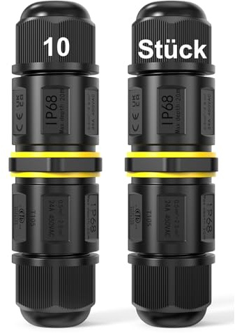 10 Stück elektrisch Kabelverbinder, Wasserdicht IP68, 3-Polig kabelverbindung, Kabel verbinder für Verbinden Sie Kabel, für Kabeldurchmesser Ø4-11mm, A24