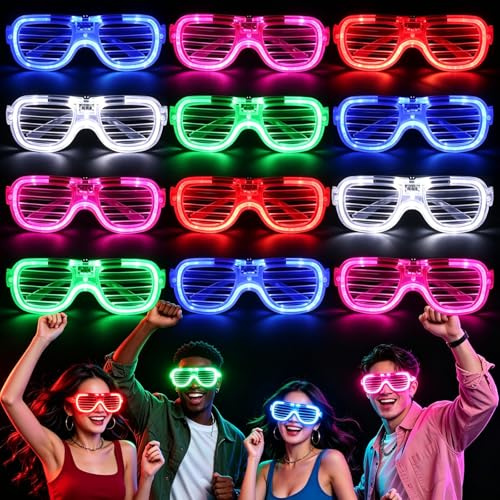 12 Stück Mitgebsel Kindergeburtstag LED Brille Partybrille Gastgeschenke