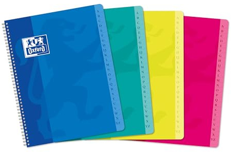 OXFORD Répertoire Color Life 17x22cm Petits Carreaux 5mm 180 Pages Reliure Intégrale Couverture Carte Coloris Assortis