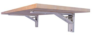 The Quick Bench Banco da lavoro pieghevole da parete con piano in legno massello da macellaio pieghevole da 50,8 x 121,9 cm, finitura trasparente UV o non finito