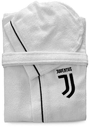 R256 Offizieller Bademantel Juve Juventus Mikrofrottee Kinder/Jungen platzsparend 12-14 anni bianco